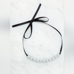 LA Hearts Gigi Link Braclet, Pearl with Black Tie